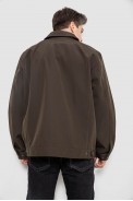 Куртка чоловіча демісезонна однотонна, колір темно-зелений, 244R033B оптом - фото № 3