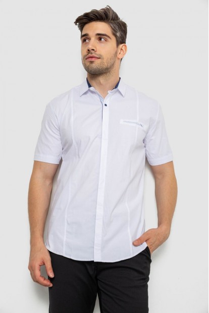 Сорочка чоловіча однотонна класична  -уцінка, колір білий, 214R7108-U-4