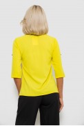 Блуза классическая однотонная  -уценка, цвет желтый, 230R1110-U-40 - фото № 3