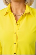 Блуза классическая однотонная  -уценка, цвет желтый, 230R1110-U-41 - фото № 4