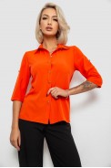Блуза классическая однотонная  -уценка, цвет оранжевый, 230R1110-U-44 - фото № 0