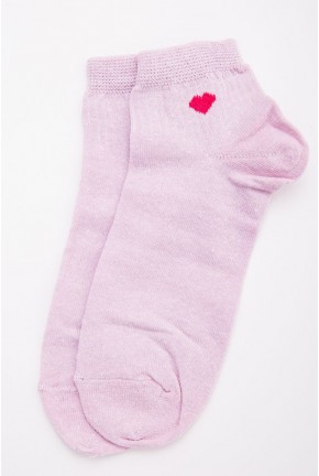 Короткі жіночі шкарпетки, світло-рожевого кольору з принтом, 131R137103-1