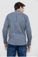 Рубашка мужская в полоску, цвет серо-синий, 186RM01 - фото № 3