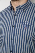 Рубашка мужская в полоску, цвет серо-синий, 186RM01 - фото № 4