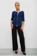 Блуза классическая   -уценка, цвет синий, 230R111-U-16 - фото № 1