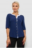 Блуза классическая   -уценка, цвет синий, 230R111-U-16 - фото № 0