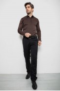 Рубашка мужская однотонная, цвет шоколадный, 186R6917 - фото № 1