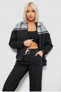 Спортивний костюм жіночий двонитка, колір чорний, 244R9126 - фото № 1