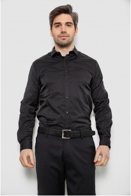 Рубашка мужская однотонная, цвет черный, 186R6917