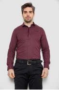 Рубашка мужская однотонная с принтом, цвет сливовый, 186R2008 - фото № 0