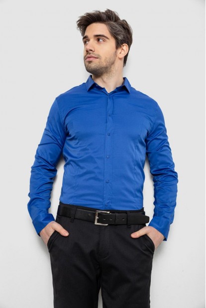 Рубашка мужская однотонная, цвет электрик, 186R6917