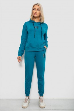 Спортивный костюм женский двухнитка  -уценка, цвет бирюзовый, 214R1419-003-U-16