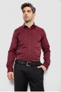Рубашка мужская однотонная, цвет бордовый, 186R6917 - фото № 0