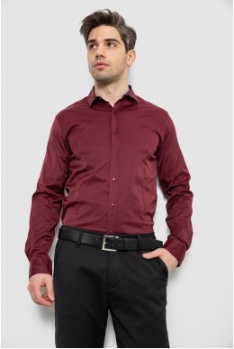 Рубашка мужская однотонная, цвет бордовый, 186R6917