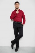 Рубашка мужская однотонная с принтом, цвет бордовый, 186R2008 - фото № 1