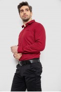 Рубашка мужская однотонная с принтом, цвет бордовый, 186R2008 - фото № 2