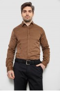 Рубашка мужская однотонная, цвет коричневый, 186R6917 - фото № 0