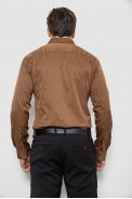 Рубашка мужская однотонная, цвет коричневый, 186R6917 - фото № 3