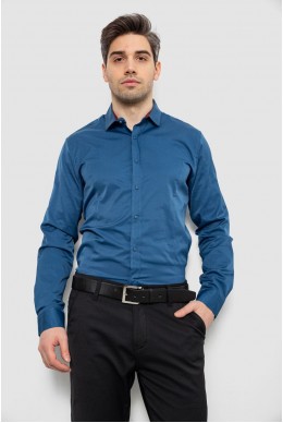 Сорочка чоловіча однотонна, колір синій, 186R6917