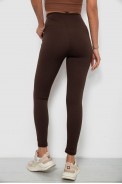 Лосины женские однотонные в рубчик, цвет шоколадный, 214RU200 - фото № 3