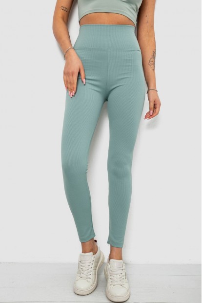 Лосины женские однотонные в рубчик, цвет темно-оливковый, 214RU200