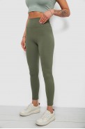 Лосины женские однотонные в рубчик, цвет темно-оливковый, 214RU200 - фото № 7