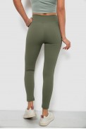Лосины женские однотонные в рубчик, цвет темно-оливковый, 214RU200 - фото № 8