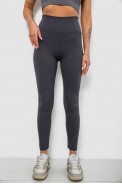 Лосины женские однотонные в рубчик, цвет темно-серый, 214RU200 - фото № 0