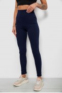 Лосины женские однотонные в рубчик, цвет темно-синий, 214RU200 - фото № 2