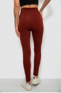 Лосины женские однотонные в рубчик, цвет терракотовый, 214RU200 - фото № 3