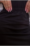 Прямая юбка на резинке, черного цвета, 167R739 - фото № 3