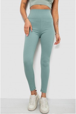 Лосины женские однотонные в рубчик, цвет светло-оливковый, 214RU200