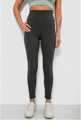 Лосины женские однотонные в рубчик, цвет хаки, 214RU200