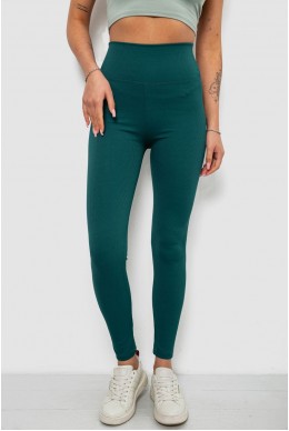 Лосины женские однотонные в рубчик, цвет темно-зеленый, 214RU200