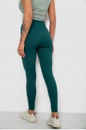 Лосины женские однотонные в рубчик, цвет темно-зеленый, 214RU200 - фото № 3