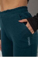 Спортивные штаны женские, цвет темно-зеленый, 238R325 - фото № 4