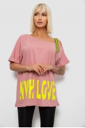 Футболка женская с принтом, цвет пудровый, 244R2158 - фото № 0