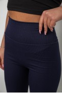 Лосины женские однотонные в рубчик, цвет чернильный, 214RU200 - фото № 4