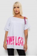 Футболка жіноча з принтом, колір білий, 244R2158 - фото № 0