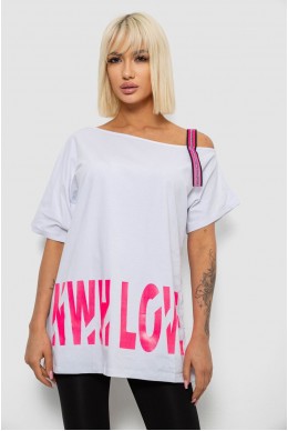Футболка жіноча з принтом, колір білий, 244R2158