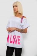 Футболка жіноча з принтом, колір білий, 244R2158 - фото № 2