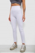 Лосины женские однотонные в рубчик, цвет белый, 214RU200 - фото № 2