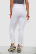 Лосины женские однотонные в рубчик, цвет белый, 214RU200 - фото № 3