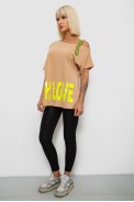 Футболка жіноча з принтом, колір бежевий, 244R2158 - фото № 1
