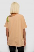 Футболка жіноча з принтом, колір бежевий, 244R2158 - фото № 3