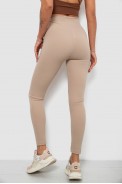 Лосины женские однотонные в рубчик, цвет бежевый, 214RU200 - фото № 3