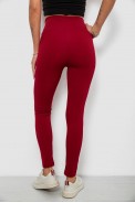 Лосины женские однотонные в рубчик, цвет бордовый, 214RU200 - фото № 3