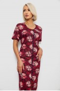 Халат женский на молнии с принтом, цвет бордовый, 257R1030-1 - фото № 1
