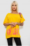 Футболка женская с принтом, цвет желтый, 244R2158 - фото № 0
