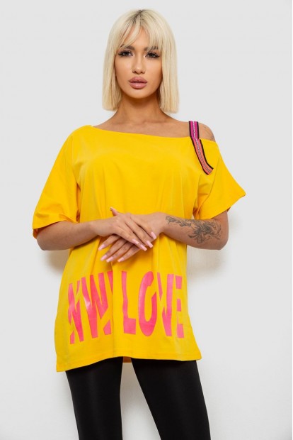 Футболка жіноча з принтом, колір жовтий, 244R2158